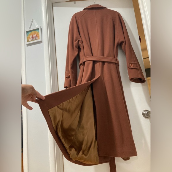 BALENCIAGA Terracotta Cashmere & Wool Long Coat Size 50 FR | US X-Large - Picture 11 of 11